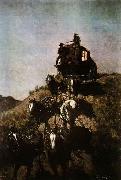 Frederick Remington Old Stage Coach of the Plains oil painting on canvas
